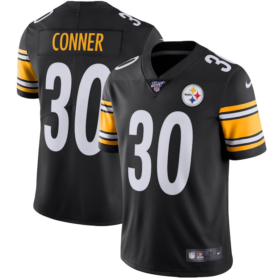 Men Pittsburgh Steelers #30 James Conner Nike Black 100th Limited NFL Jersey->pittsburgh steelers->NFL Jersey